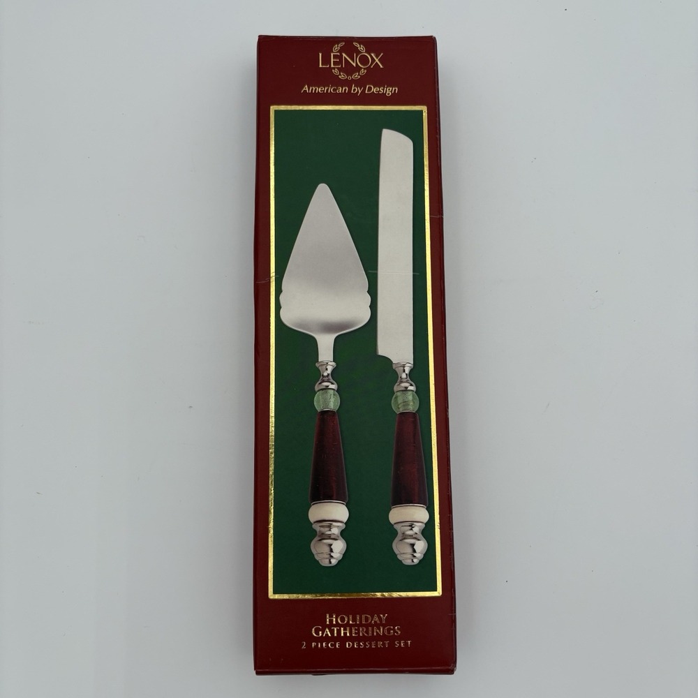 Lenox "Holiday Gatherings" 2 Piece Dessert Cake Set NEW